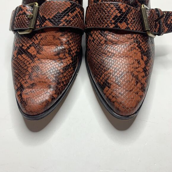 Splendid Carla Brown Snake Print Buckle Bootie Women’s Size 7.5 - Picture 3 of 9